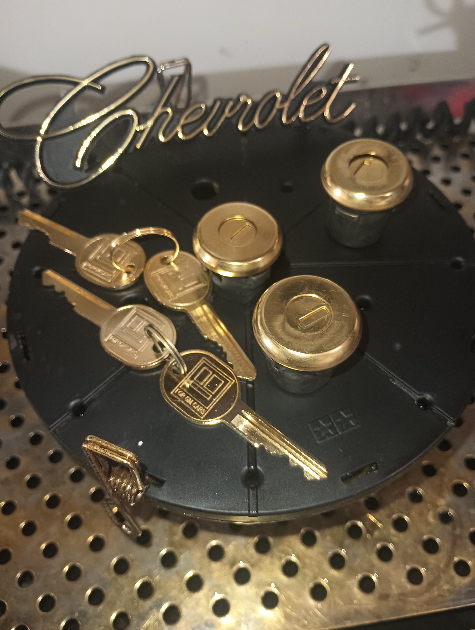 ChromeKarats gold plating work — Gold Chevrolet Script, Lock Cylinders & Keys